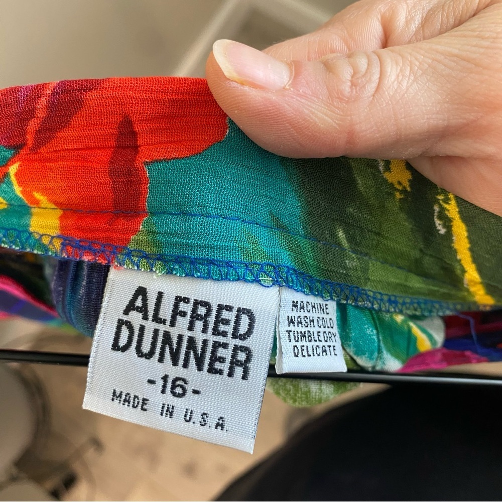 Vtg Alfred Dunner Floral Hawaiian Print Midi Skirt Size 18 Made in USA Floral - Picture 6 of 10
